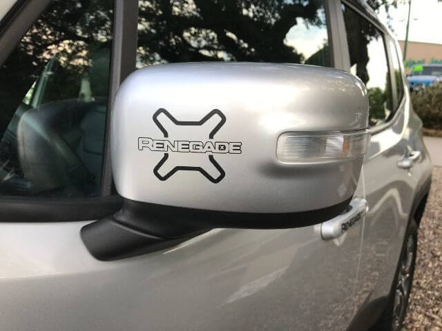 Renegade Vinyl Mirror Decal Sticker Graphic Type 1 for Jeep Renegade