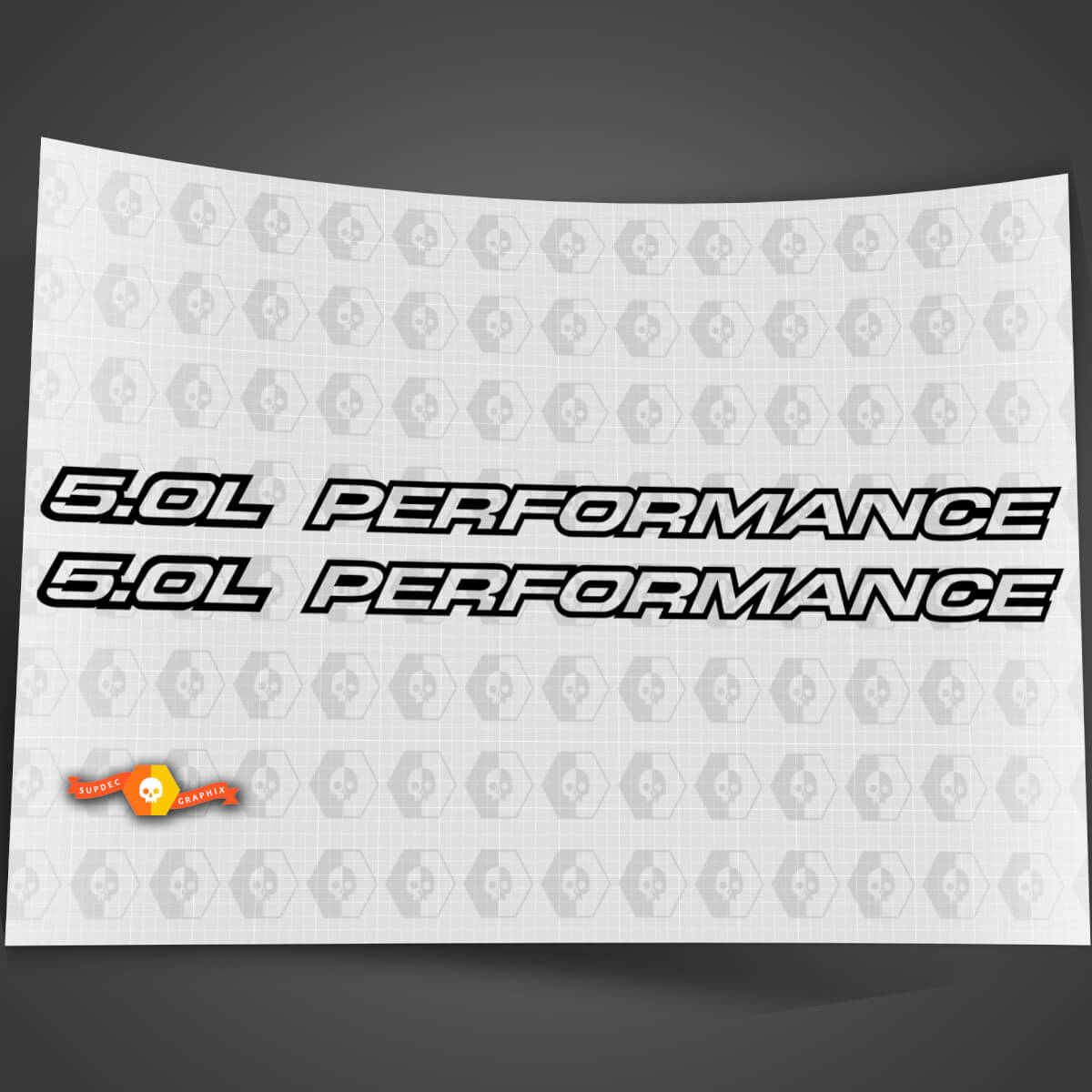 5.0L Performance Outline Series Fits Chevy 1500 Ford Mustang Vinyl Hood Decals