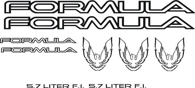 1985-90 Firebird Formula Decal SET 9-teiliges Paket