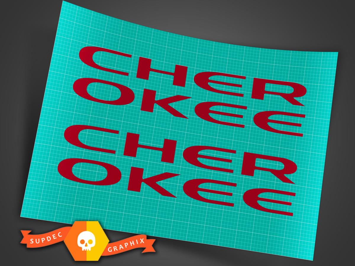 CHEROKEE Emblem Overlay Decals für 2014-2019 Jeep Cherokee