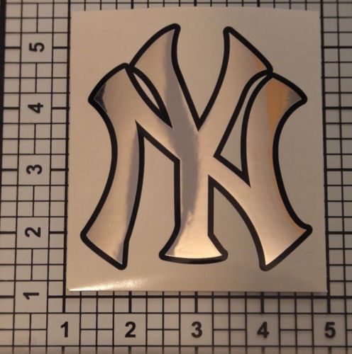 Yankees Decal Baseball Chrome Black Graphic Sticker