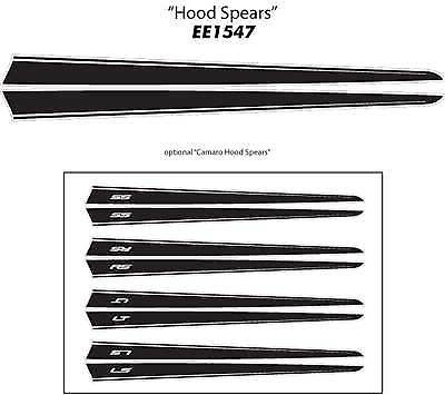 RS HOOD SPEARS Vinyl Decals Stripes * Pro Grade Graphic 2013 Chevy Camaro