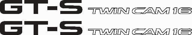 GT-S Twin Cam 16 Side Vinyl Decal Set for Toyota Corolla AE86
