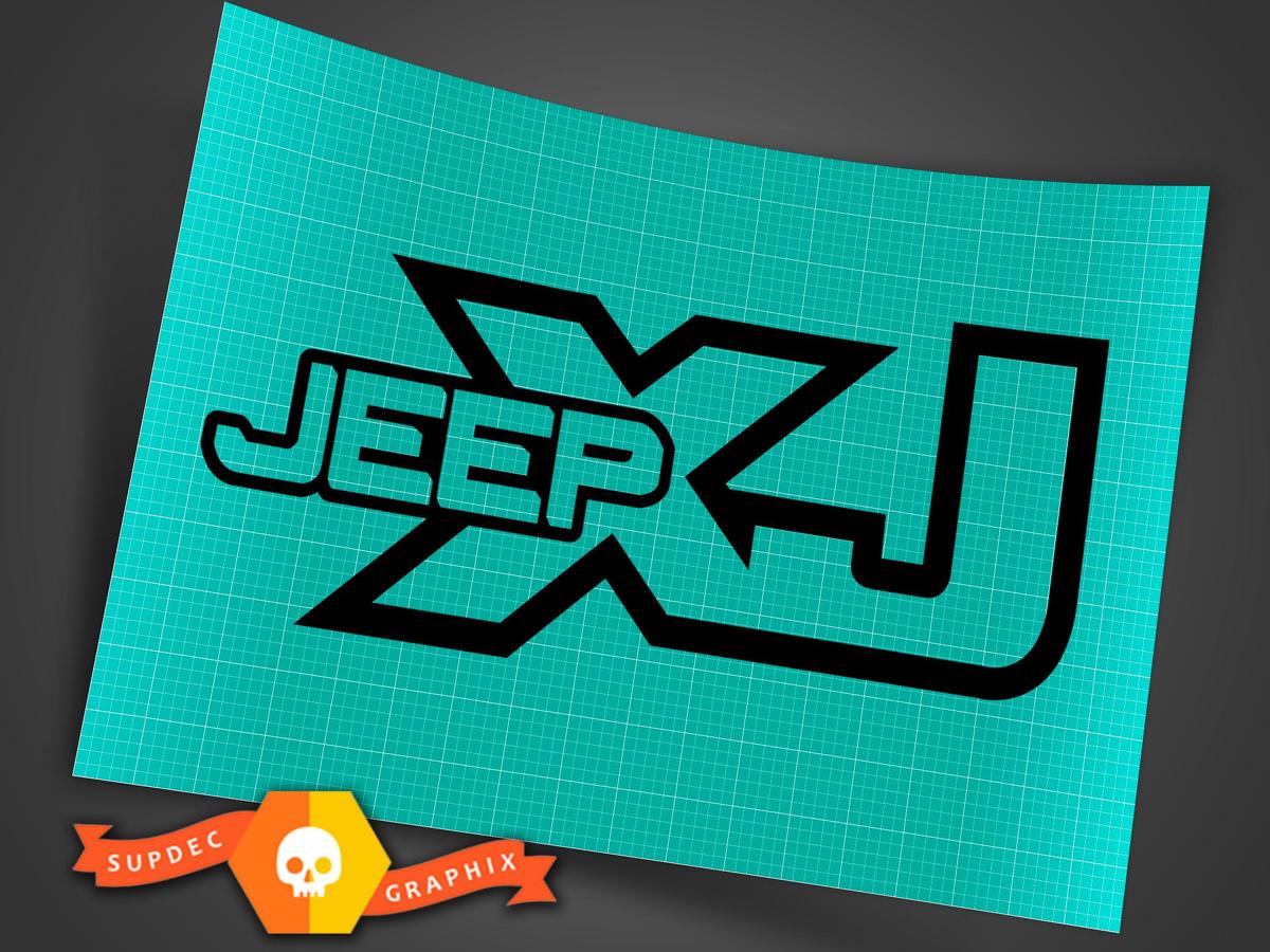 Jeep XJ - Black - Vinyl Decal Sticker Off Road Cherokee Trails Rock Crawling 4x4