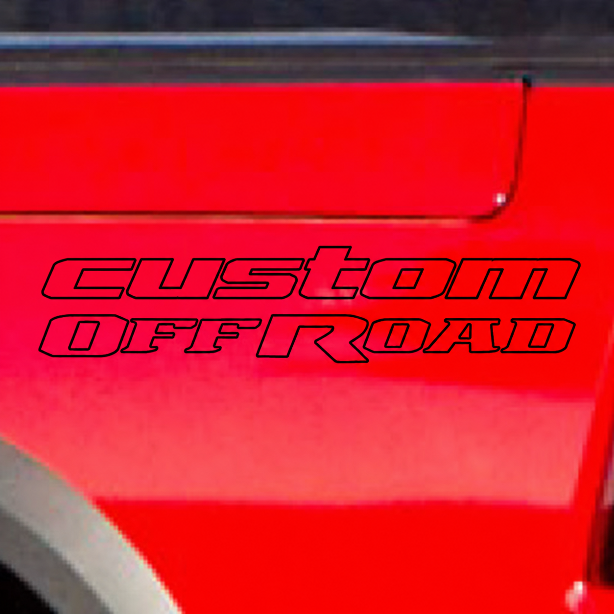 custom Offroad Outline Lettering Set Bedside Vinyl Decal Sticker for Dodge Ram 1500