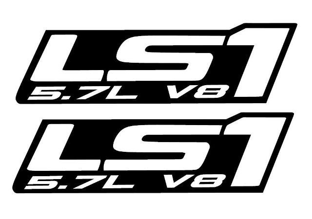 LS1 - Vinyl Decals - TWO -black- Chevy Camaro Corvette Trans Am LS LSX Swap 5.7L
