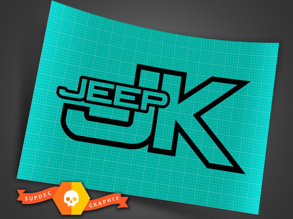 Jeep JK - Schwarz - Vinyl Aufkleber Aufkleber Off Road Wrangler Trails Rock Crawling 4x4