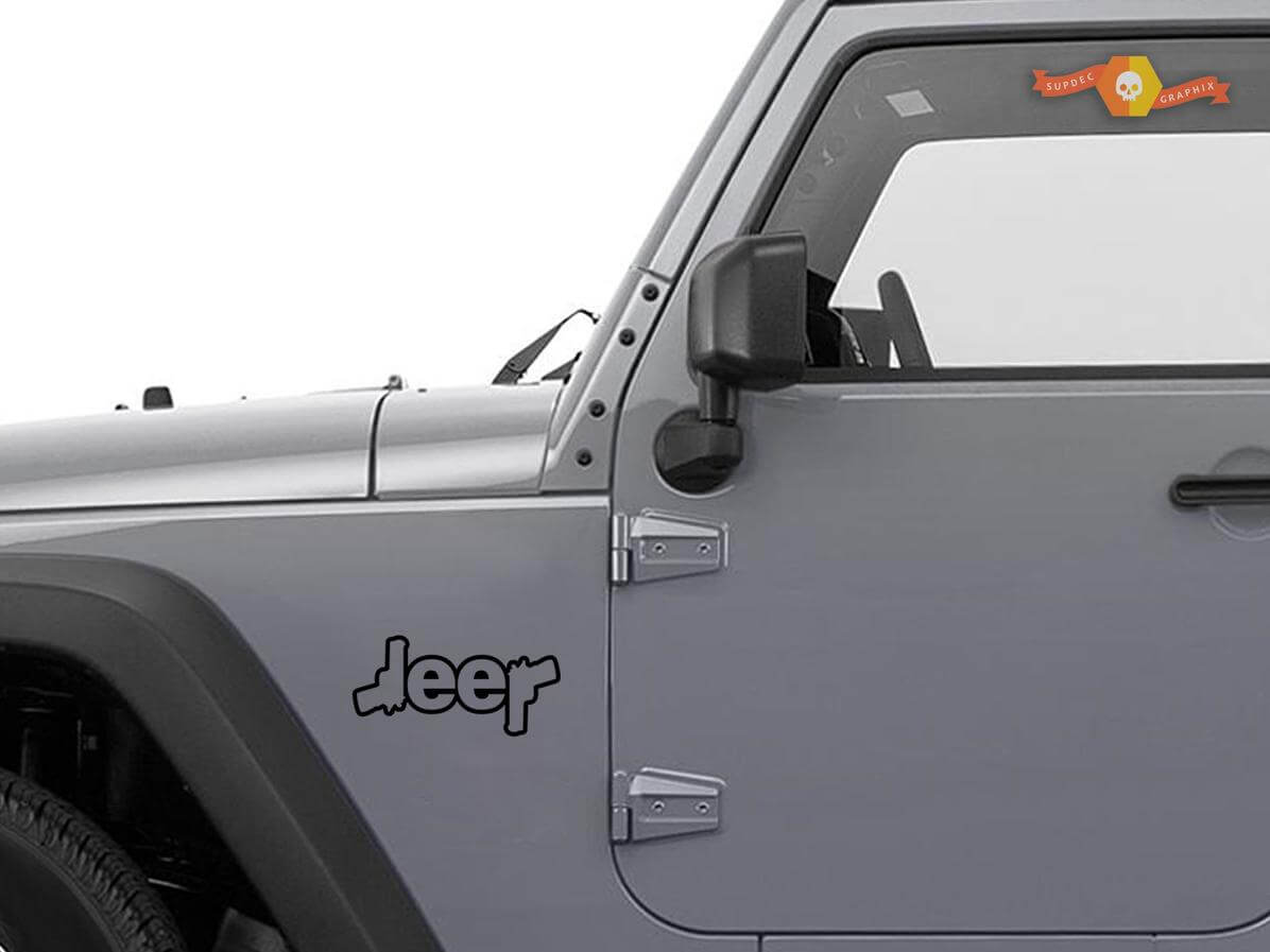 Gun Style Outline Vinyl Decal for Jeep Wrangler Cherokee Renegade