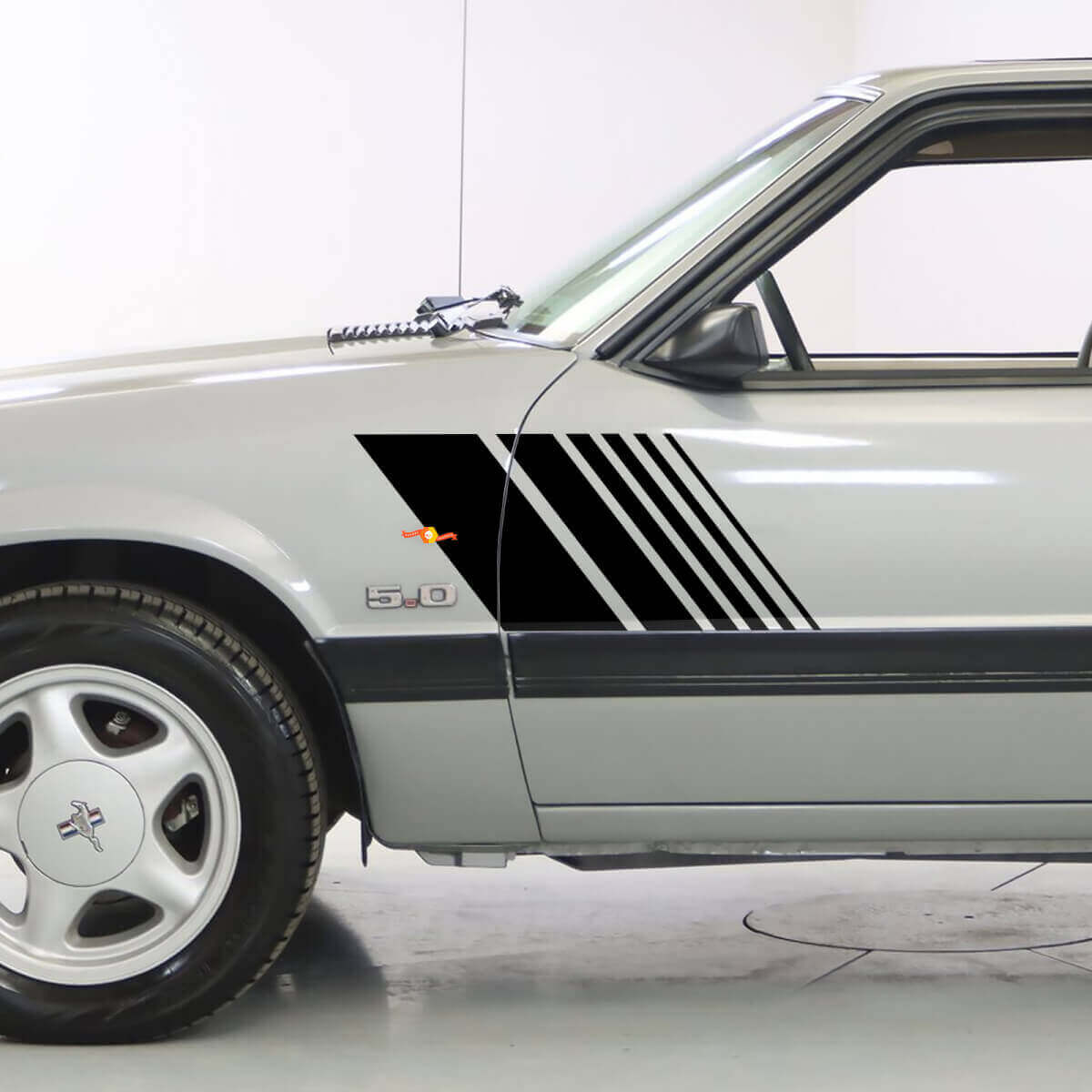 Strobe Side Stripes Vinyl Decals Kit for Musclecar Mustang 1979-93