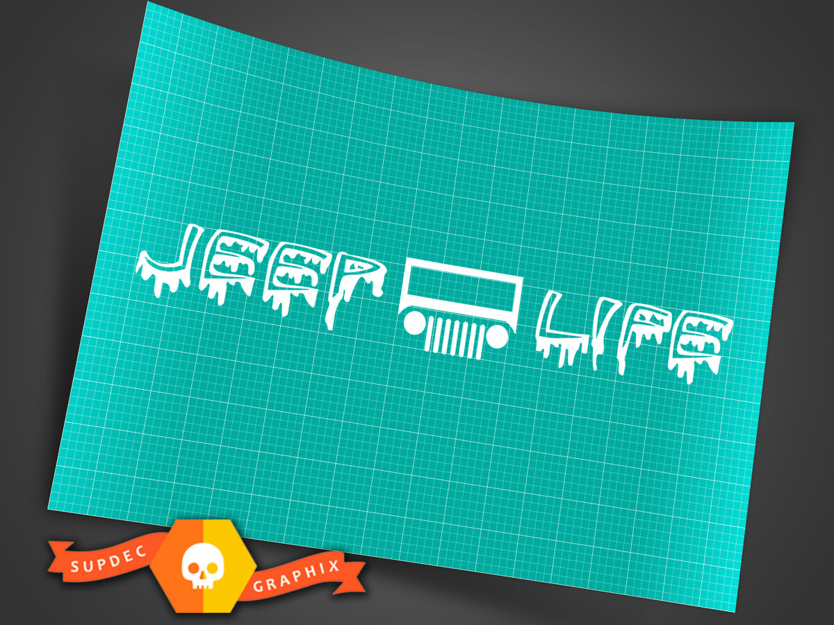 Life 30 Inch Wide Visor Window Vinyl Decal Graphic for Jeep