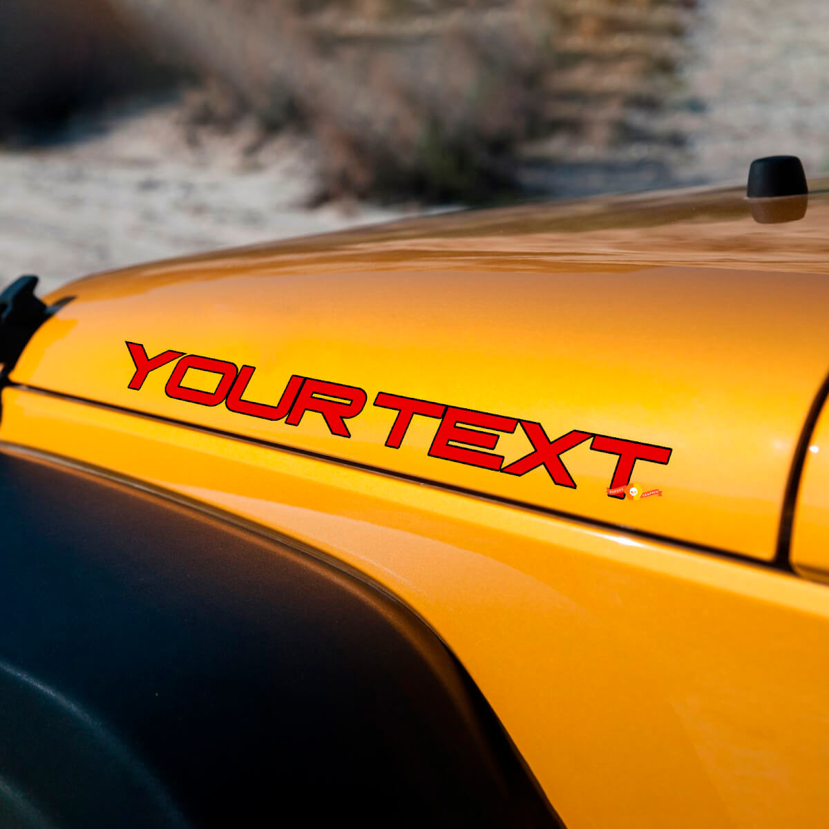 Custom Text Hood Side Vinyl Decal Sticker for Jeep Wrangler Rubicon