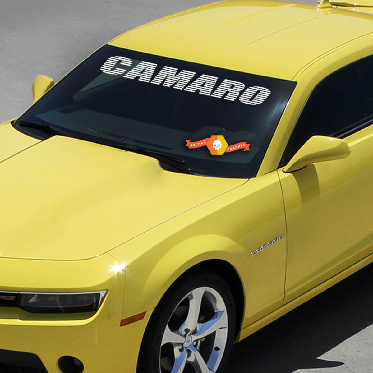 CAMARO Striped Logo Windshield Vinyl Decal Sticker for Chevrolet Camaro
