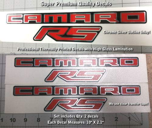  Camaro RS SS Fender Trunk Decal Kit Chrome Inlay Premium Quality 0027