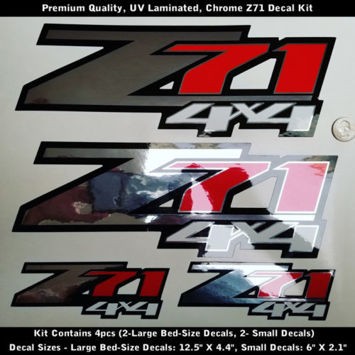 Z71 Decal Kit Chrome Red Black White Premium Quality UV 0164