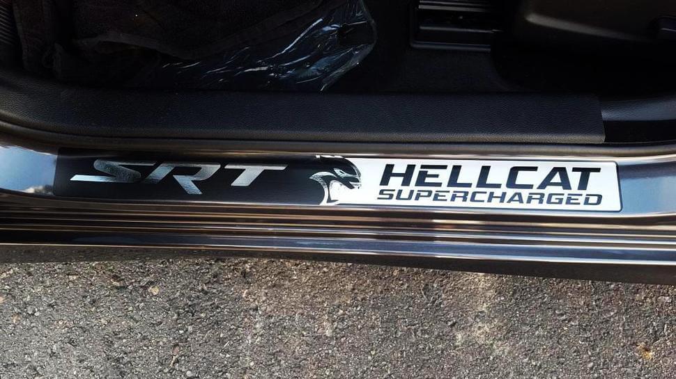 SRT Hallcat Style Door Sill Vinyl Decals  Set for Dodge Challenger Charger