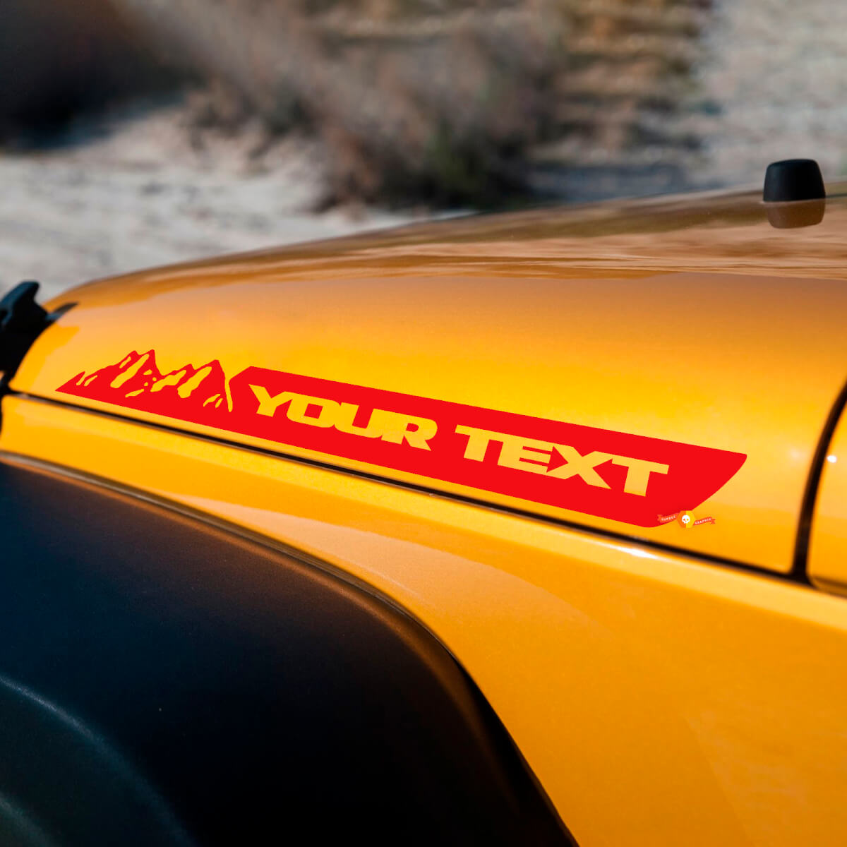 Custom Text Mountains Hood Side Vinyl Decal Sticker for Jeep Renegade JK