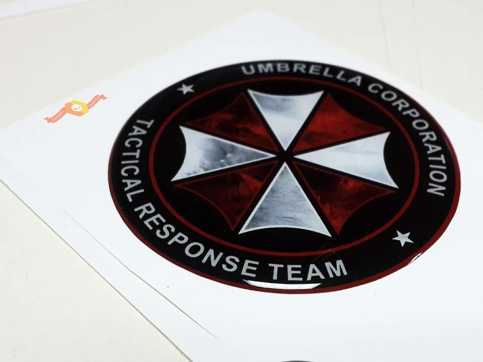 Umbrella Corp Tactical Response Team Domed Badge Emblem Resin Decal Sticker