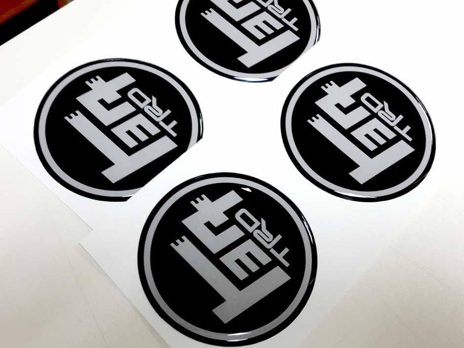 TEQ TRD Style Domed Badge Emblem Vinyl Decals Kit for Toyota