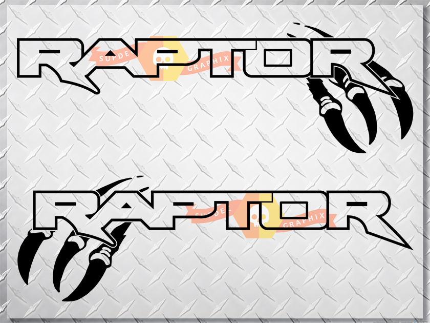 PAIR FORD RAPTOR TRUCK SIDE BED LETTERING VINYL DECALS STICKERS fits 2010-2017