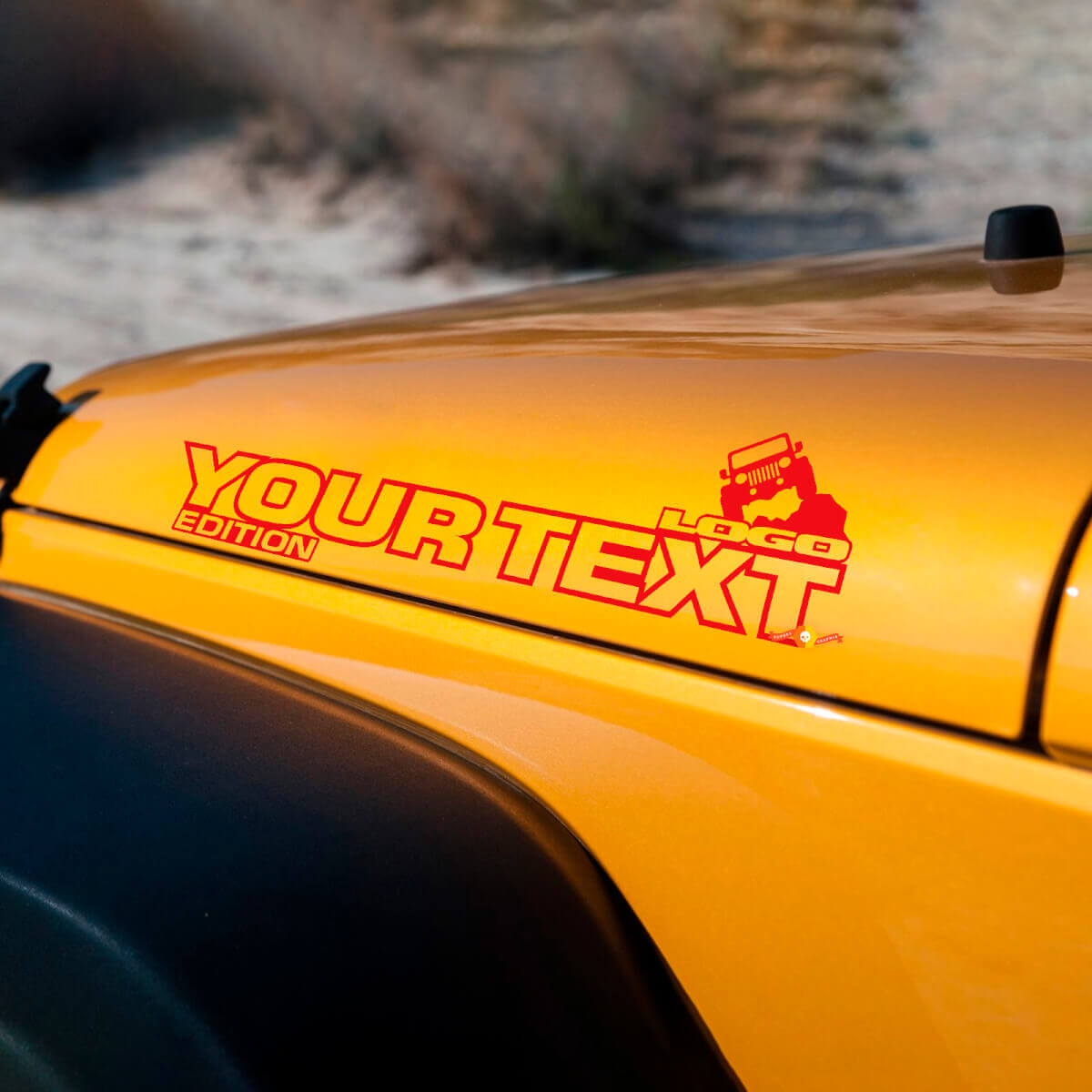 Custom Text & Logo Hood Vinyl Decal Sticker for Jeep Wrangler