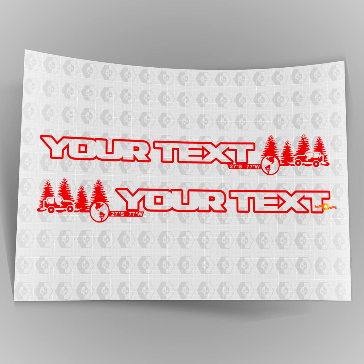 Pair Off Road Hood Vinyl Stickers Decals 3 for Jeep Wrangler Unlimited