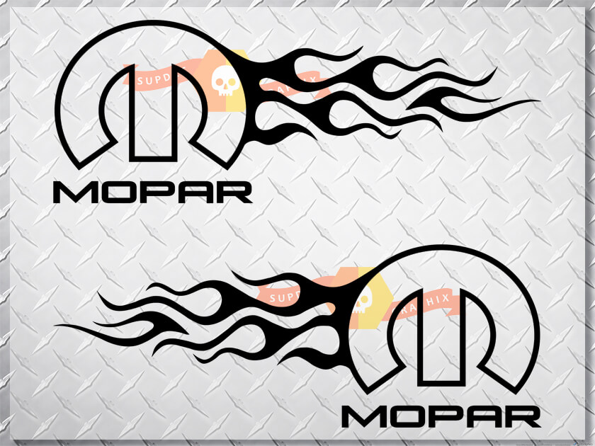 Flame Style Logo Right and Left Car Decal Stickers for Dodge Chrysler Jeep