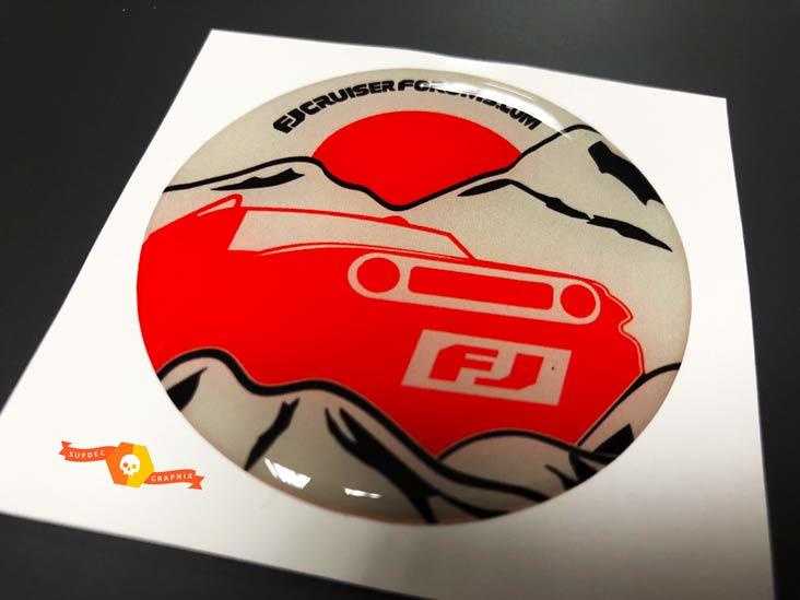 TRD Toyota FJ Cruiser Domed Badge Emblem Resin Decal Sticker