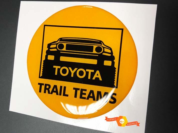 TRD Toyota FJ Cruiser Trail Teams Domed Badge Emblem Resin Decal Sticker 