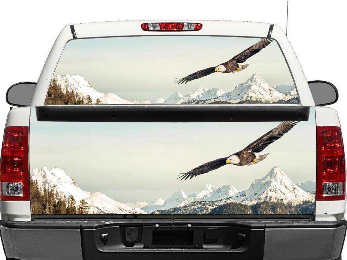 Bald Eagle Mountain Rear Window or Tailgate Vinyl Decal for Truck SUV Car