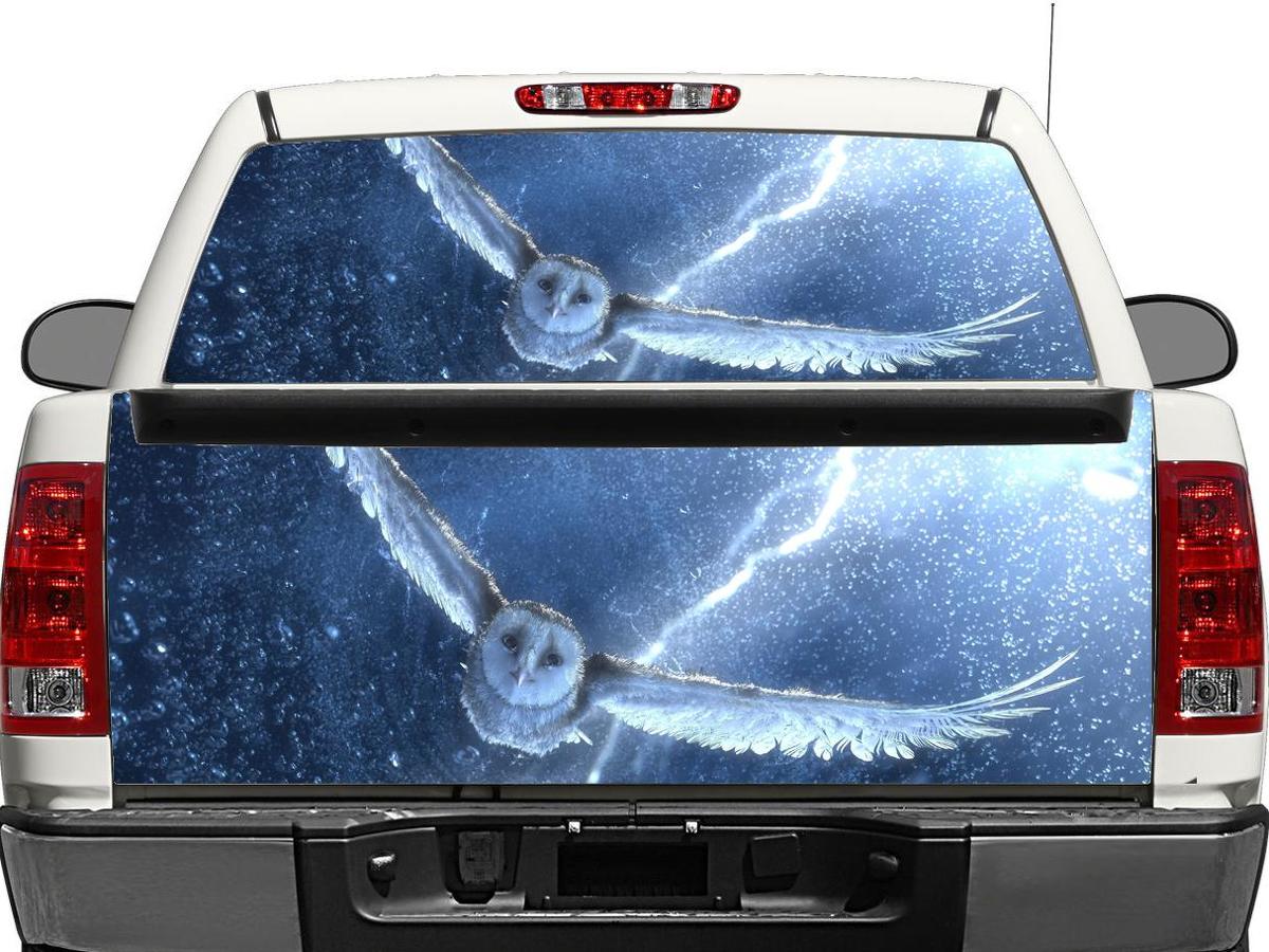 Snowy Owl Rear Window o Blocco tailgate Adesivo Adesivo Pick-up Truck SUV