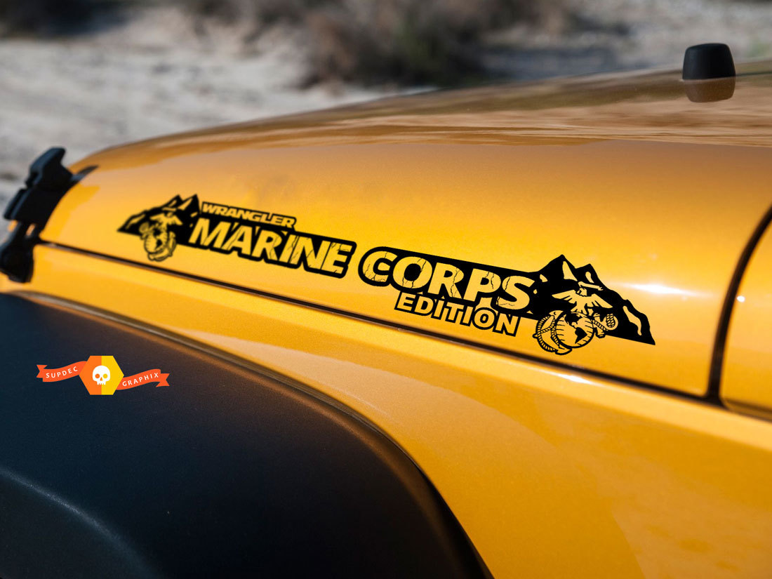 Decalcomanie del cappuccio dell'edizione di Mountains Mountains Marine Corps per cappucci Wrangler Jeep