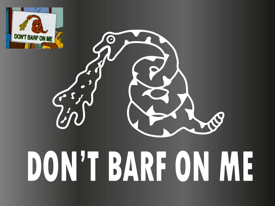 Don't Barf on me from Simpsons funny vinyl decals stickers