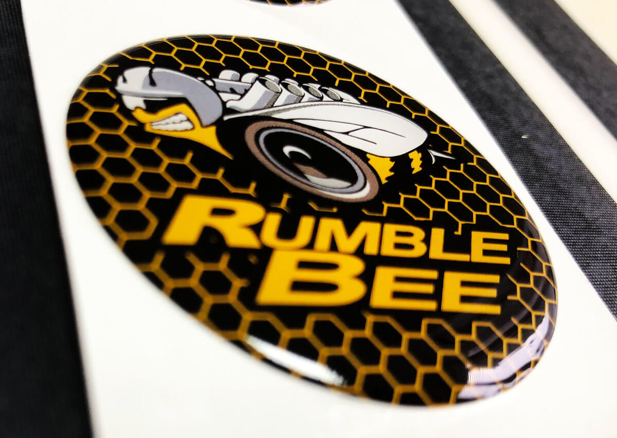 Start engine button Rumble Bee Domed Badge Emblem Resin Decal Sticker for Dodge 