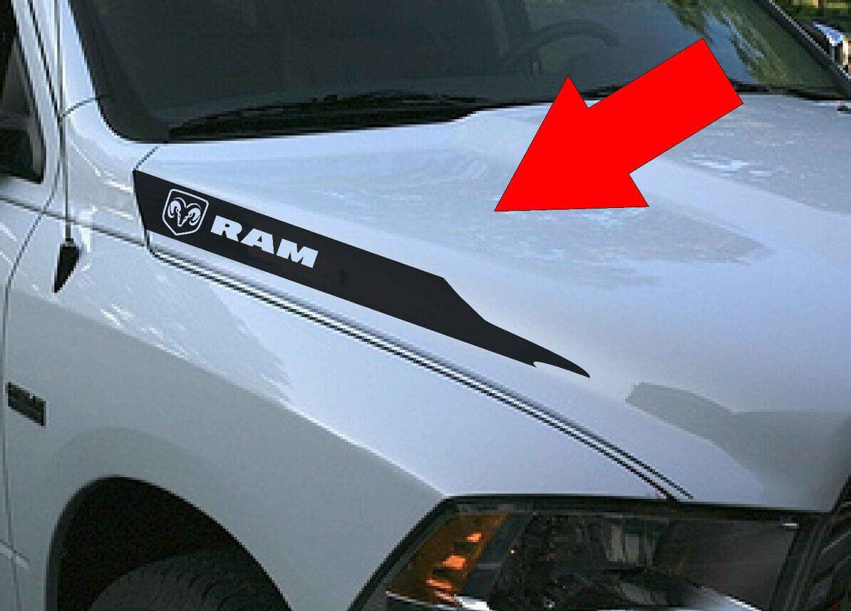 5.7L Hood Vinyl Stripes Decals Stickers Rebel for Dodge Ram 1500 2500