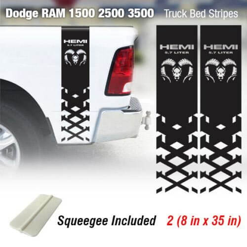 4x4 Truck Bed Stripe Vinyl Sticker Racing 2D for Dodge Ram 1500 2500 3500