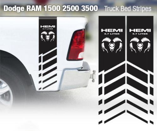 Dodge Ram 1500 2500 3500 Hemi 4x4 Aufkleber LKW-Ladefläche Streifen Vinyl Aufkleber Racing 5X