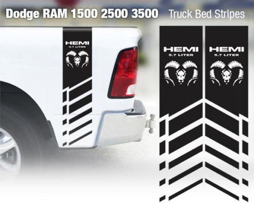 Dodge Ram 1500 2500 3500 Hemi 4x4 Decal Truck Bed Stripe Vinyl Sticker Racing 5R