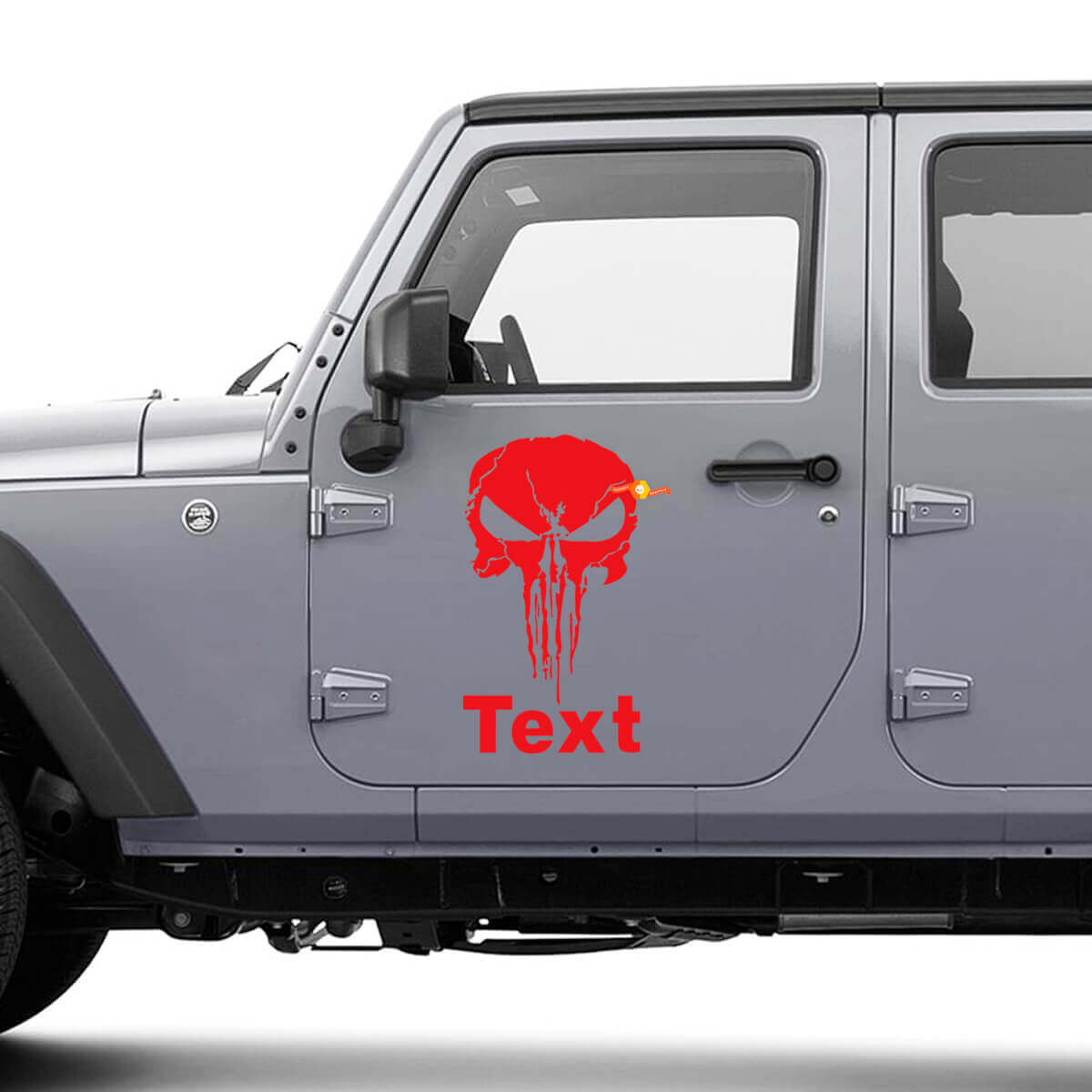 Punisher Skull Door Side Vinyl Decal Kit for Jeep Wrangler JK CJ TJ YJ