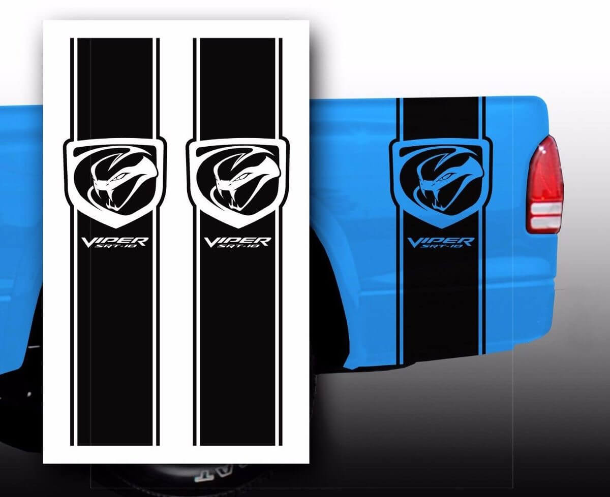 Pickup Truck Bed Stripes Decal Stickers for Dodge Viper SRT-10