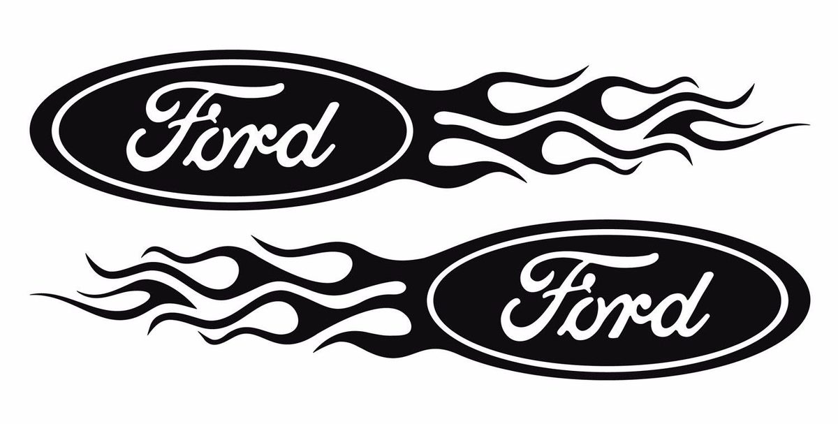 Ford Flame Style Logo Aufkleber rechts und links