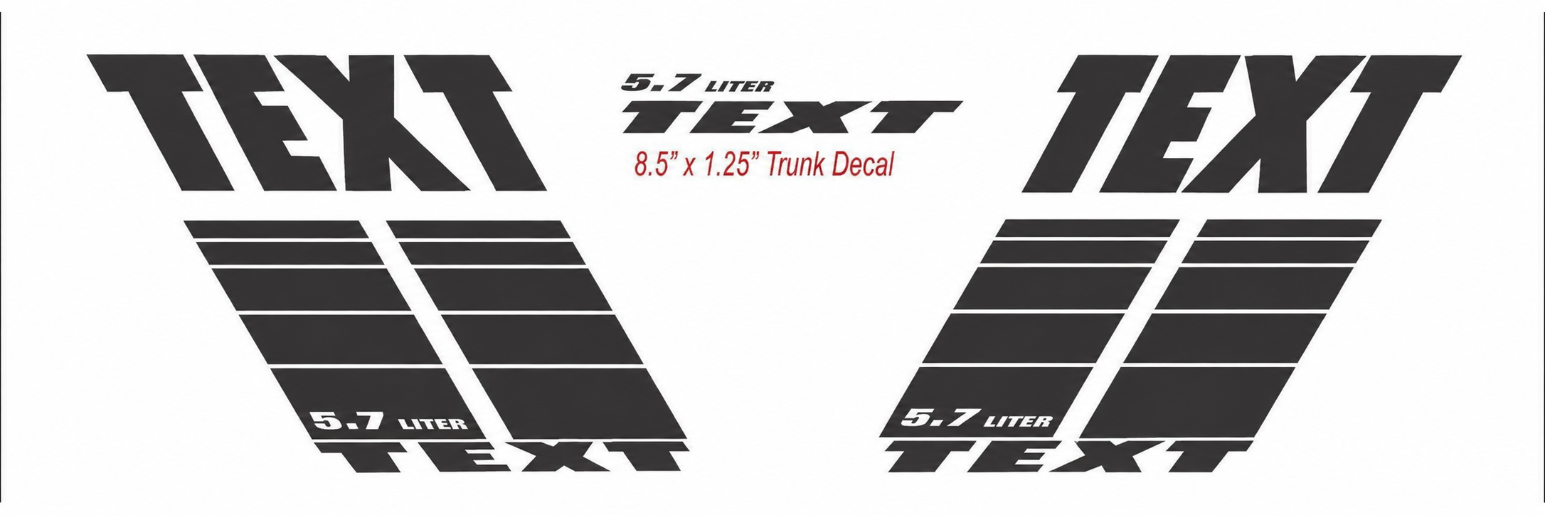 Custom Text 5.7 Liter Vinyl Car Fender Stripes fits Dodge Charger