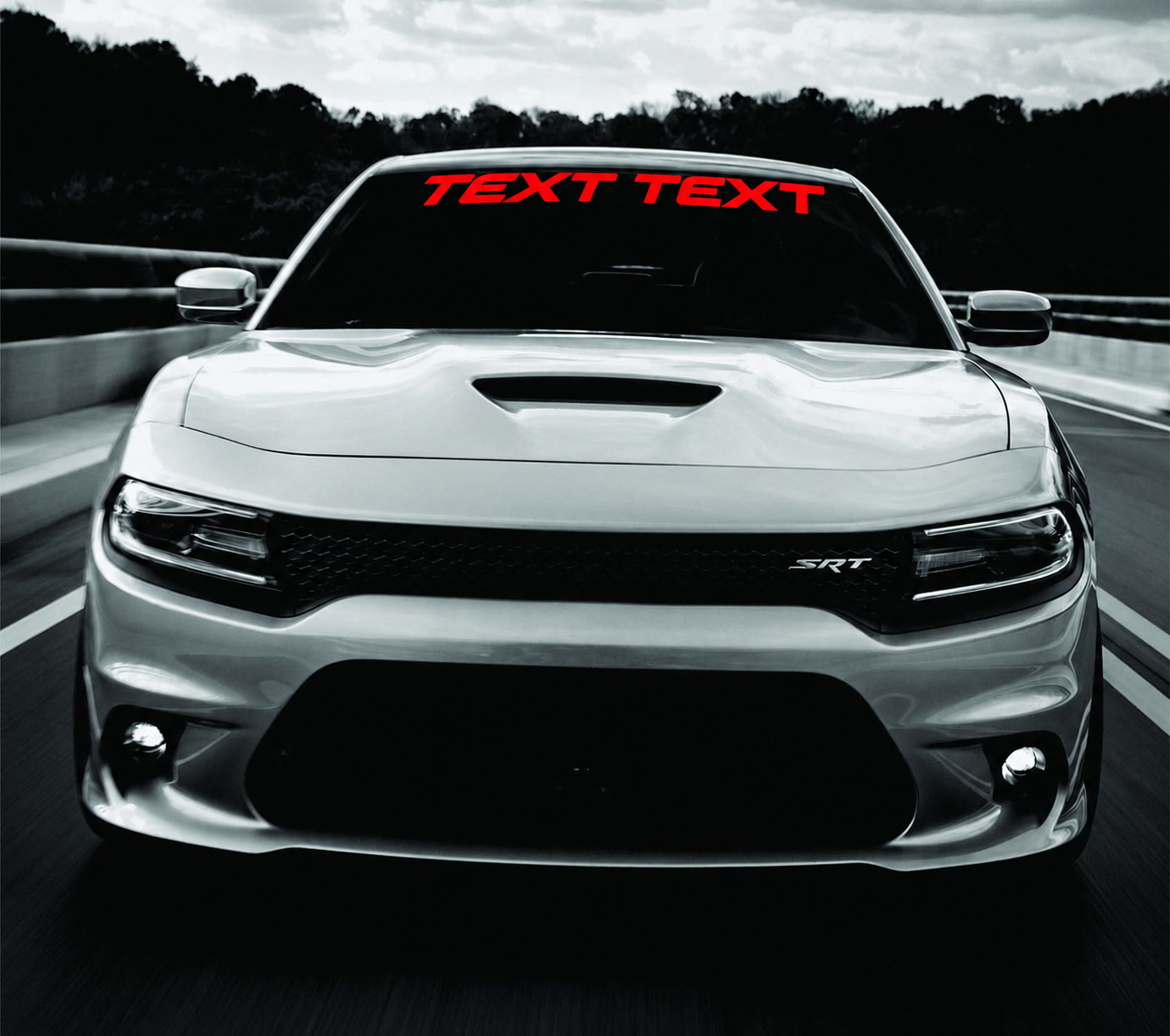 Scat Pack Style TEXT TEXT Banner Windshield Vinyl Decal Sticker for Dodge Charger 2011-2018