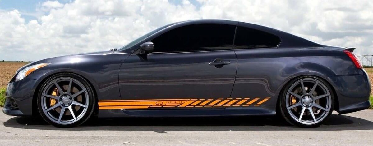 Racing Side Stripes Vinyl Decal Kit for INFINITI G35 G37