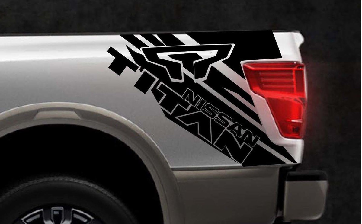 Side truck bed box graphic vinyl Decal Sticker Kit for NIssan TITAN 2015-2018 gt
