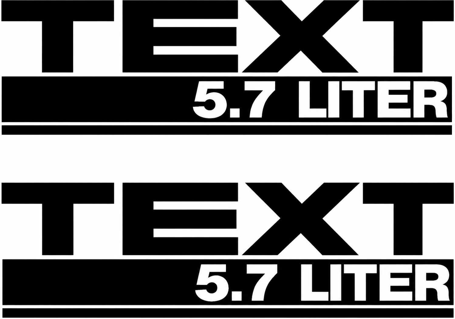 TEXT 5.7 LITER Twin Block Lettering Universal Vinyl Decal Sticker for Dodge