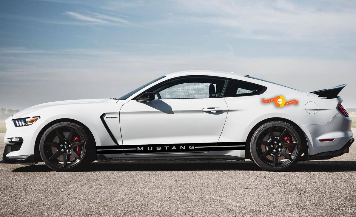 Side Rocker Stripes Door Panel Hood Vinyl Sticker Decal for Ford Mustang GT500