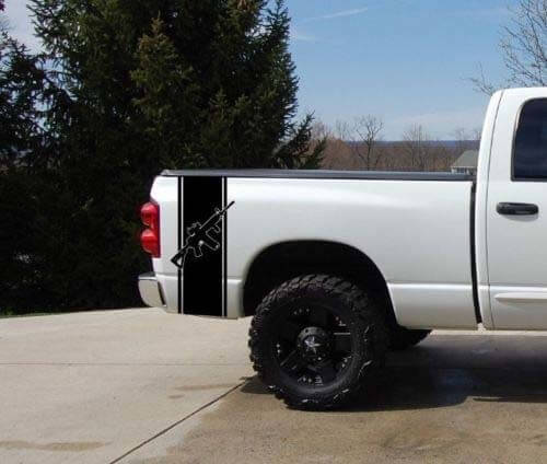 AR15 Pickup Truck Bed Stripe Sticker Decal Set (2) Chevy Dodge Nissan Toyota Musclecar GMC