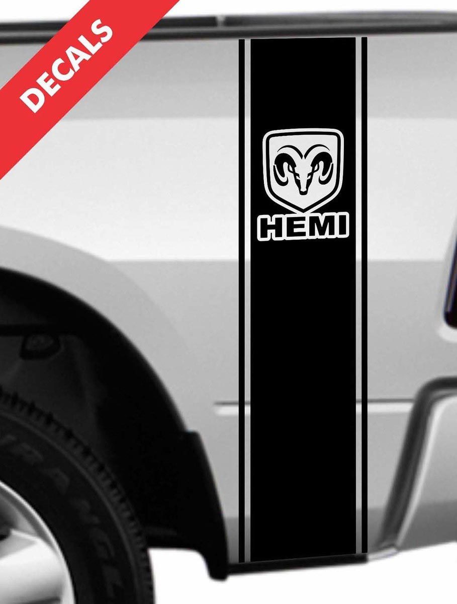 Dodge Ram 1500 2500 3500 Heckwagen-Aufkleber Streifen RAM HEMI LOGO Kit