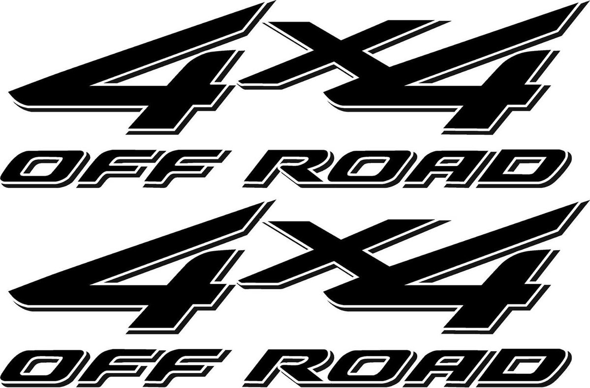 4x4 Truck Bed Decals Super Duty F-250 Ranger GLOSS BLACK Set for Ford F-150
