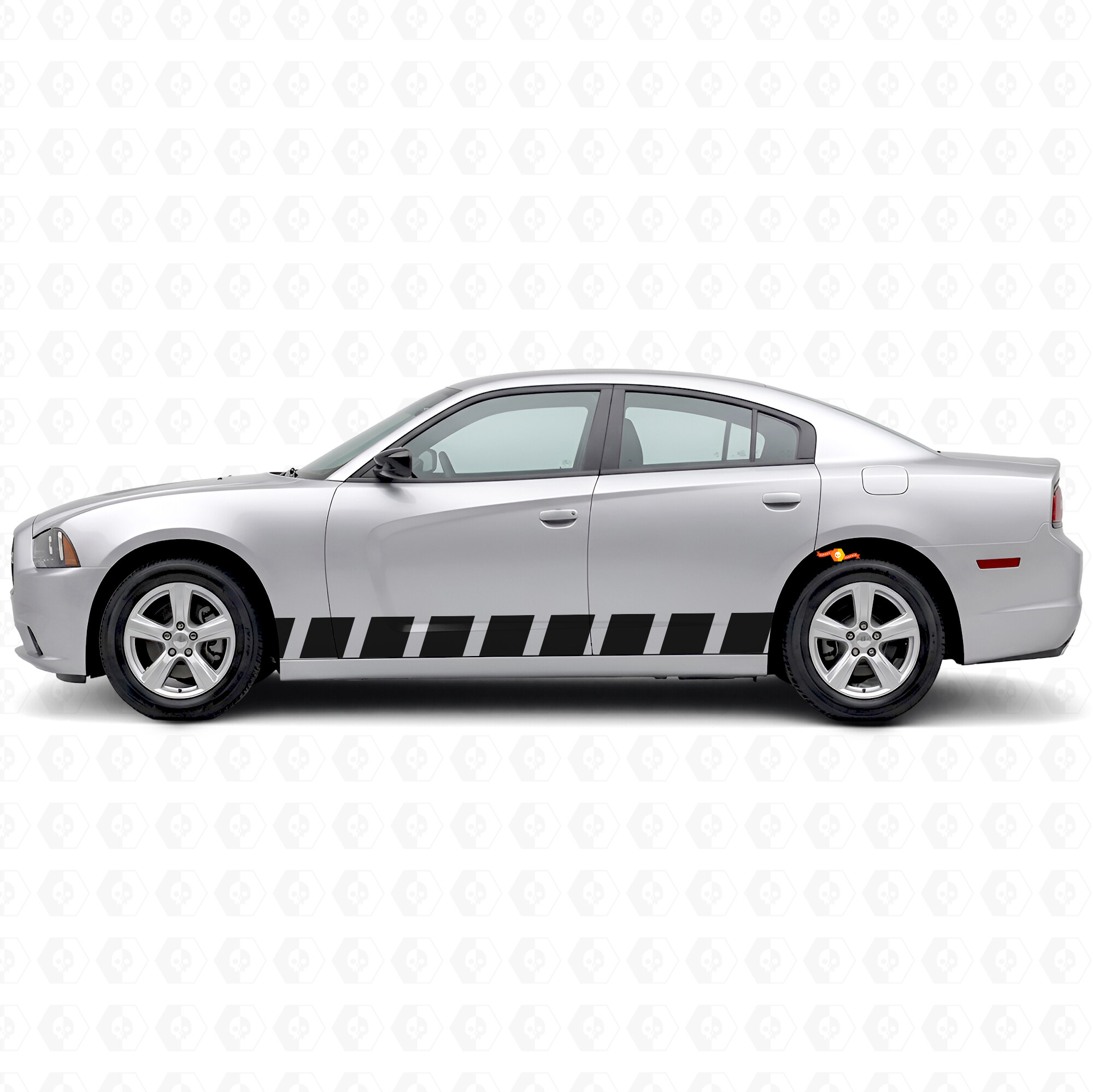 Dashed Stripes Side Vinyl Decal Sticker for Dodge Charger 2006-2010